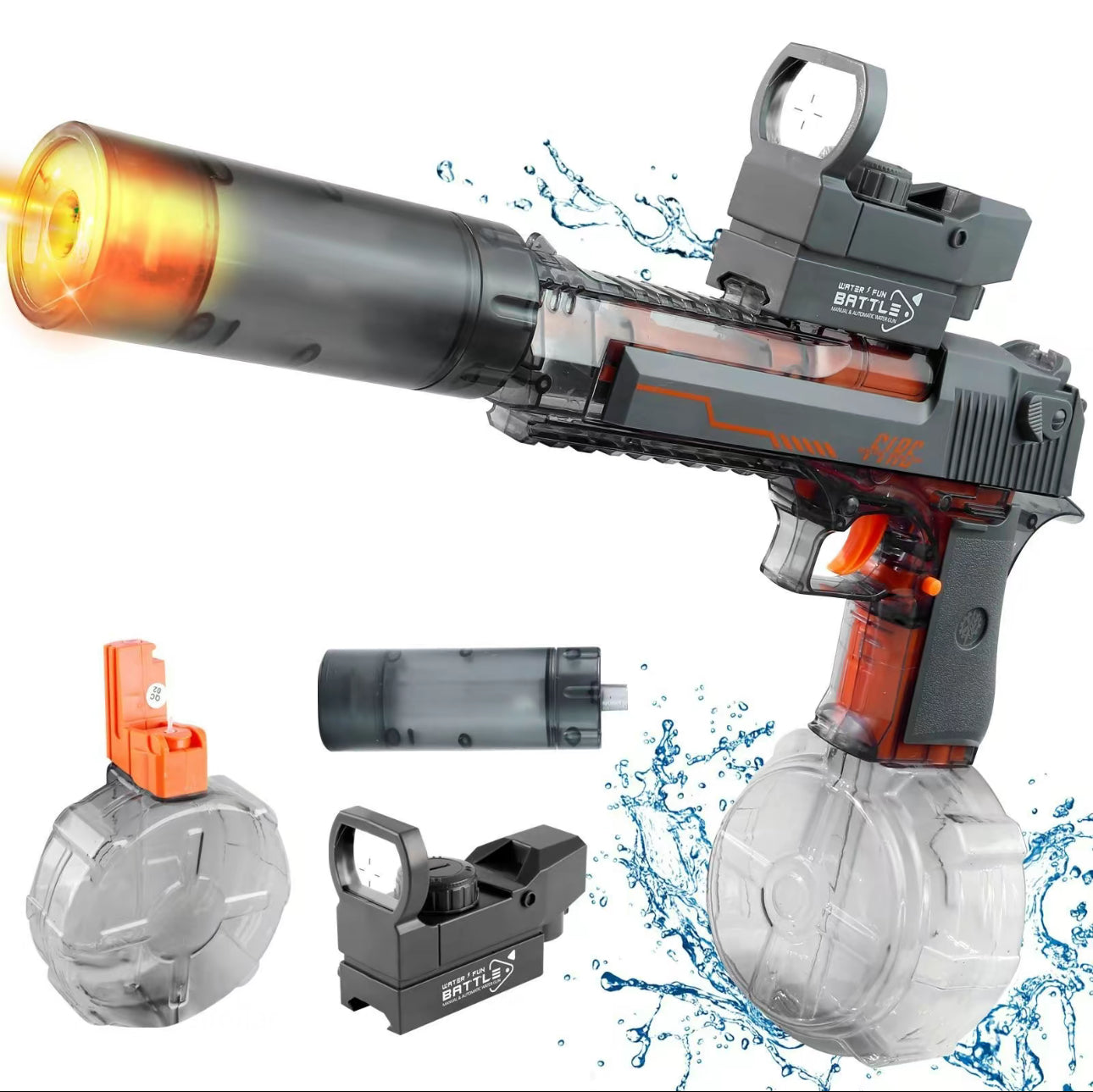 Isabrandz™ Automatic Electric Water Gun with Muzzle Flash