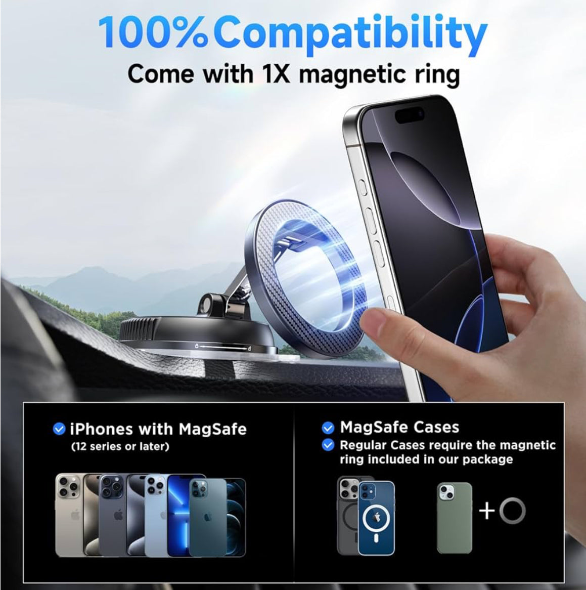 Isabrandz™ MagGrip Pro 360 Next-Gen Vacuum Magnetic Phone Mount