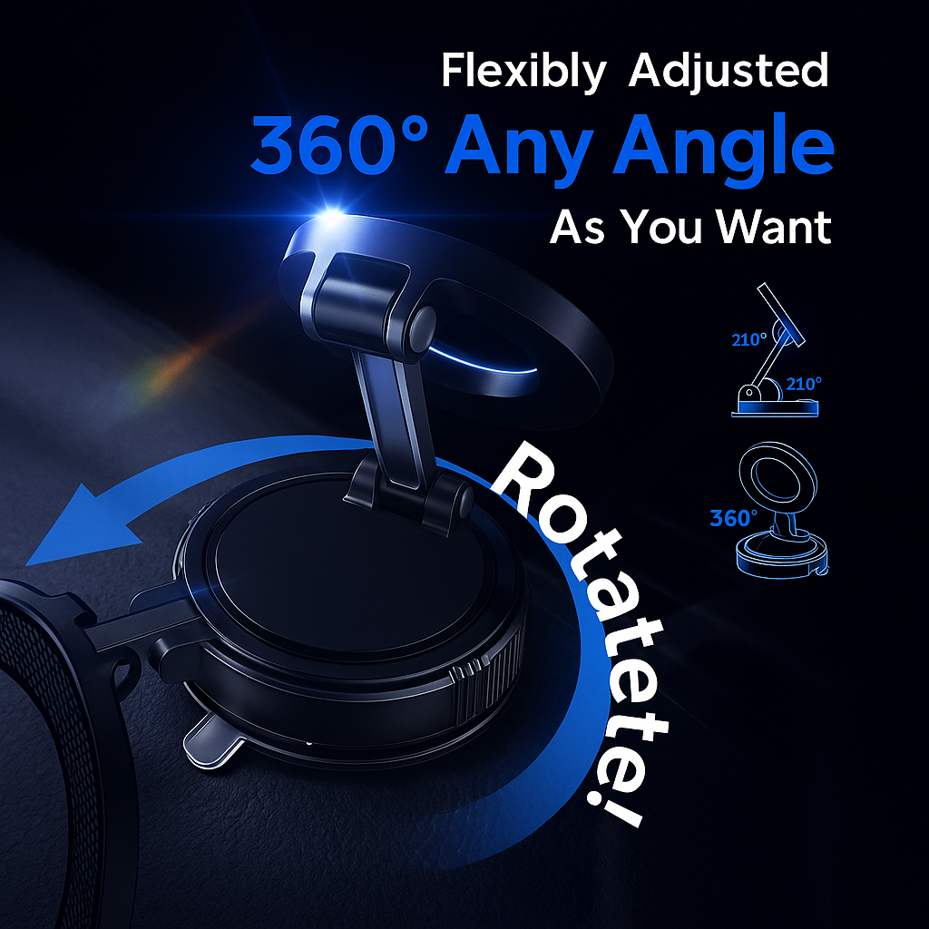 Isabrandz™ MagGrip Pro 360 Next-Gen Vacuum Magnetic Phone Mount