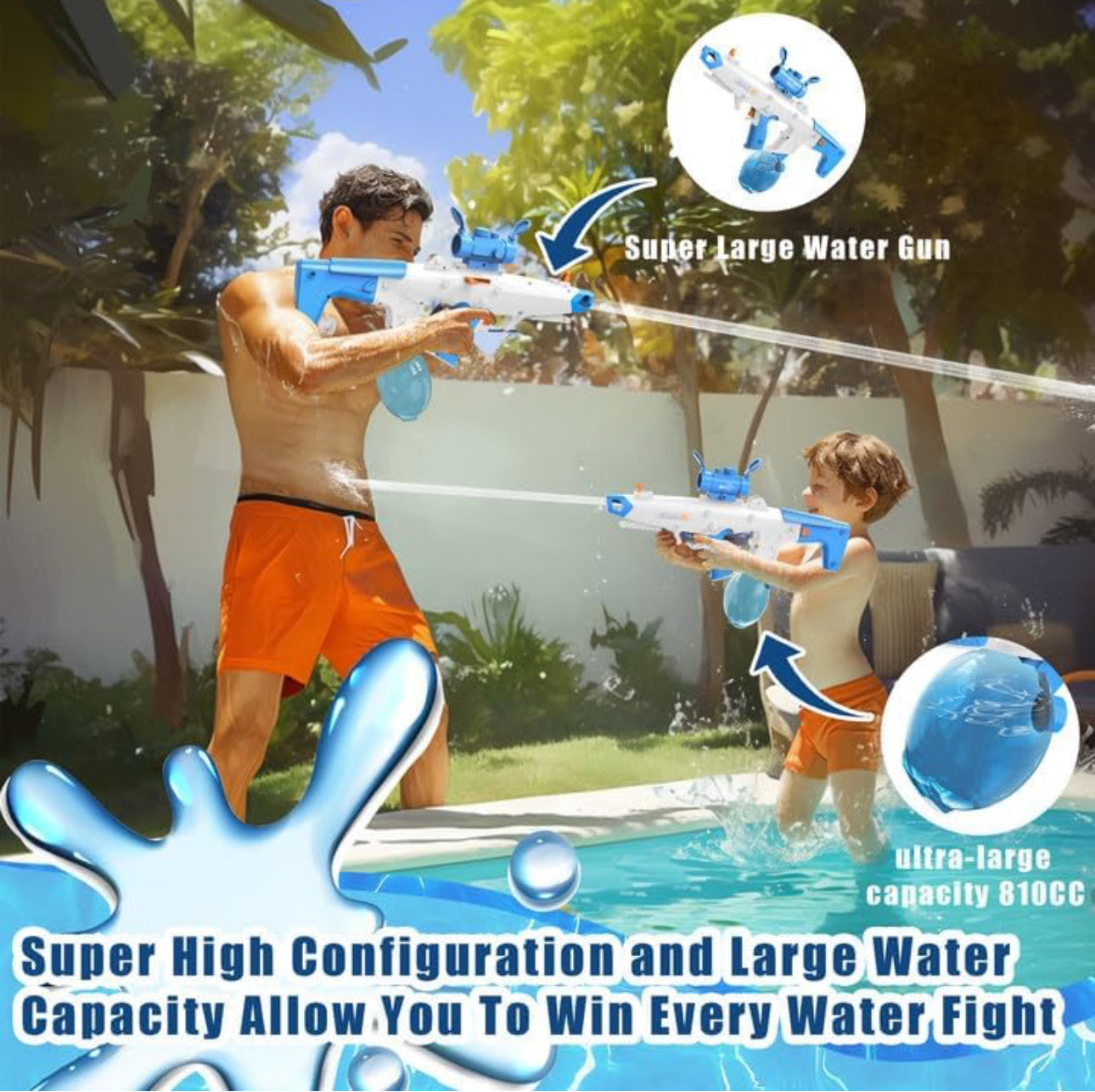 Isabrandz™ Automatic Electric Water Gun with Muzzle Flash