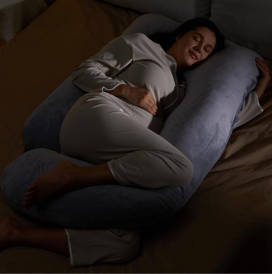 ISABRANDZ™ Pregnancy Pillow for Sleeping - 57 inch Full Body Maternity Pillow with Removable Cover